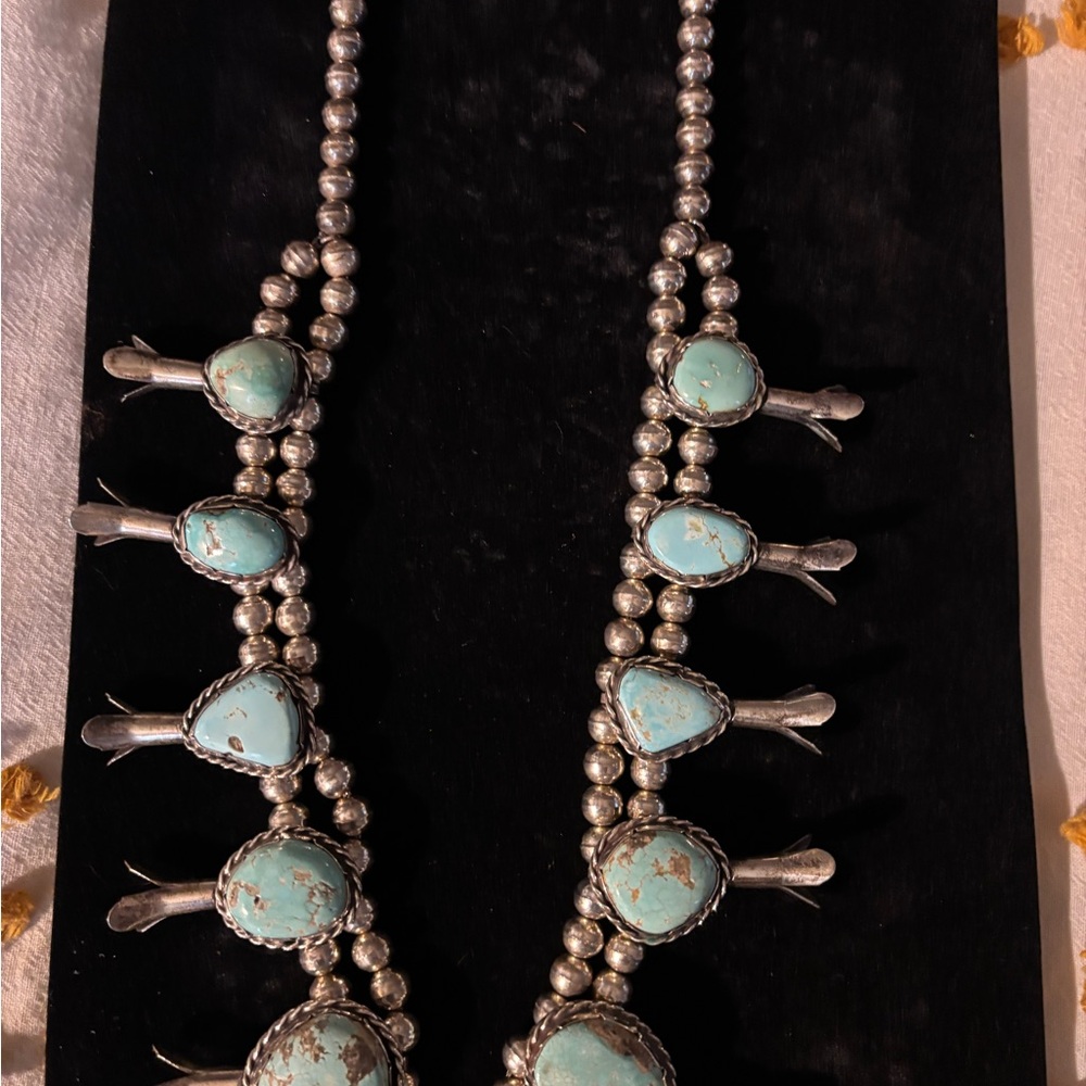 Turquoise and Silver Women's Necklace - Picture 9 of 9